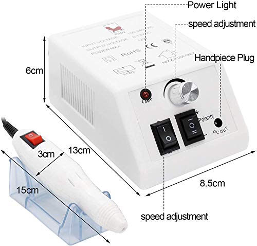 DiiDa Professional Electric Manicure Drill Set White Acrylic Nail Gel Polish Remover Electric Nail Files Pedicure Kit
