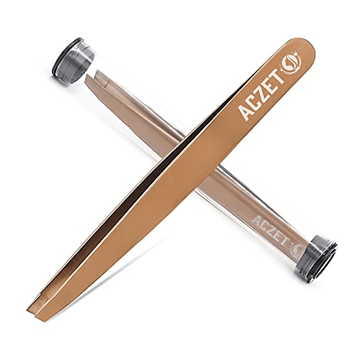 Eyebrow Tweezers, Professional Stainless Steel Precision Tweezers for Eyebrows Plucking, Ingrown Hair Remover (Black)