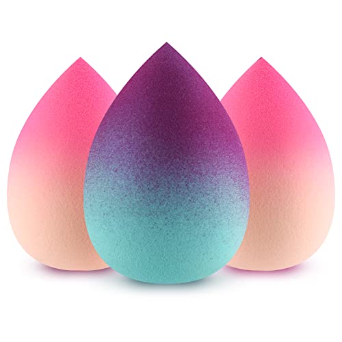 Makeup Sponge Blender DUAIU 3 pcs Gradient Beauty Blender Foundation Sponges Set Concealer Sponge Applicator Sponges…