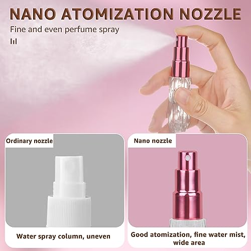 HONZUEN 5ML Perfume Atomiser 5 Pack Mini Refillable Perfume Bottles Underfill Empty Travel Bottle Fine Mist Sprayer Portable Eau Atomizer for Poc