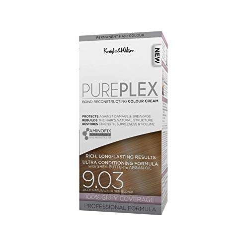 Knight & Wilson PurePlex Rich Golden Brown Permanent Hair Colour Dye. Protect, Restore and Nourish with Aminofix. 5.036 Golden Brown. 100% Grey C