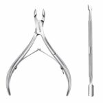 Cuticle Nipper, Saxhorn Cuticle Cutter and Remover with Cuticle Pusher for Dead Skin - Durable Manicure Tools and Cuticle Clippers- Stainless Ste