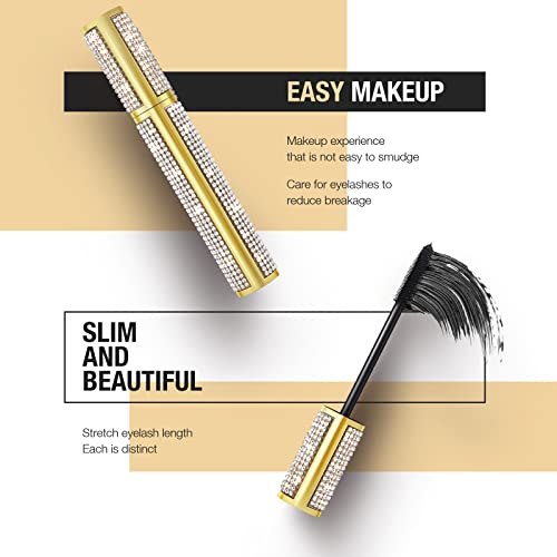 ONLYOILY 4D Silk Fiber Lash Mascara for Longer, Thicker, Voluminous Eyelashes,Natural Smudge-Proof Waterproof Clear Vegan Mascara, All Day Exquis