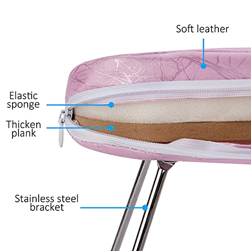 Nail Arm Rest Soft Pink Manicure Hand Pillow Professional Table Desk Station Microfiber Leather for Salon Home Use Nail Technician Beginner