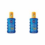 NIVEA SUN Protect & Dry Touch Cooling Sun Spray SPF50 (200 ml), Refreshing Suncream SPF50, Advanced Sunscreen Protection, 100 Percent Transparent