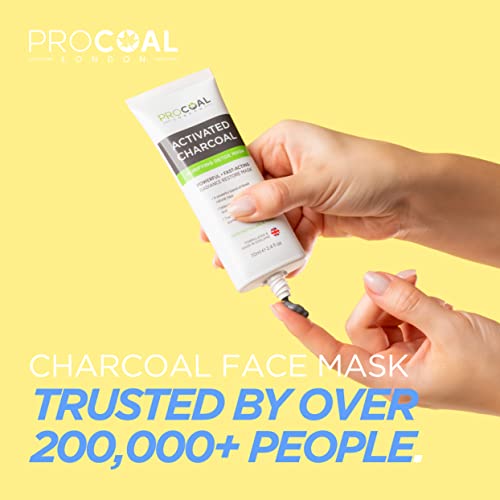 Charcoal Face Masks Skincare for Men and Women 70ml by Procoal - Clay Mask Targets Clogged Pores, Impurities, Toxins & Excess Oil, 100% Recyclabl