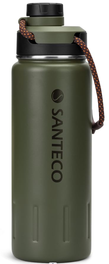 SANTECO Stainless Steel Insulated Drinking Bottle 710 ml I Leak-Proof Vacuum Flask I BPA-Free with Screw Cap Insulated Bottle for Sports, Running
