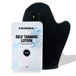 VANERIA Self Tan Lotion, Light Brown/Medium Brown/Dark Brown Sunless Tanning Mitt Applicator, Light, Hydrating Sunless Tanning Lotion, Vegan and