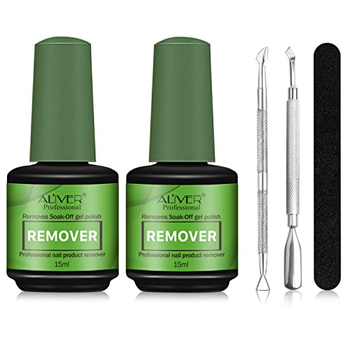 Gel Nail Polish Remover 2 Pack, Peel off in 3-5 Min, Professional Quick & Easy Removes Gel Nail, Acrylic & Shellac Nails, Safe and Non-Irritant,