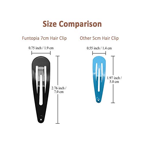 Large Snap Hair Clips 40 Pcs, Funtopia 2.8 Inch Long Non Slip Metal Hair Clips for Women Girls, Hair Barrettes Hair Accessories (Brown & Black)