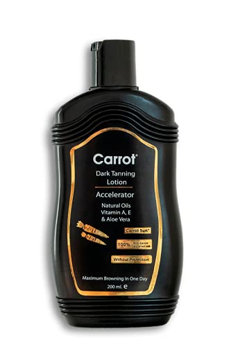 Carrot-Sun® Dark Tanning Lotion, Tanning Lotion with 100% natural Carrot Oil extract, Maximum Browning in One Day, 200ml