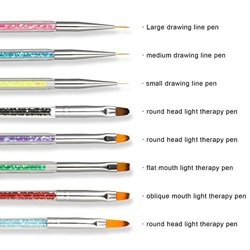 Acrylic Nail Art Brushes Set, Thin Nail Liner Brush, 10pcs Nail Painting Brushes Colorful Nail Art Clean Up Brushes & Dotting Pen DIY Design Tool