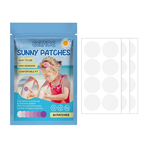 Solar Buddies Sunscreen Applicator, UV Stickers Sunscreen Reapply Reminder for Kids&Adults, UV Sunscreen Detection Patches, Natural Sunscreen Pat