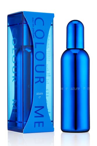 COLOUR ME Azure Perfume for Men. 100ml Eau de Parfum Men, Luxury Fragrance - Mens Aftershave, Long Lasting Fragrance for Men by Milton-Lloyd