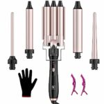 Hair Curler, LAYADO 5 in 1 Curling Wand Set with 3 Barrel Hair Waver and 4 Interchangeable Ceramic Curling Tongs 9-32MM, Two Temperature Adjustme