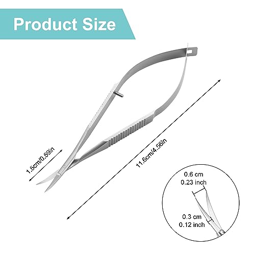Cuticle Scissors Extra Fine Curved Nail Scissors Professional Precise Pointed Tip Grooming kit for Eyebrow Eyelash Finger Toe Nail Care