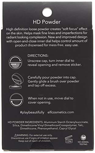 e.l.f. High Definition Powder, Loose Powder, Lightweight, Long Lasting, Creates Soft Focus Effect, Masks Fine Lines and Imperfections, Sheer, Rad