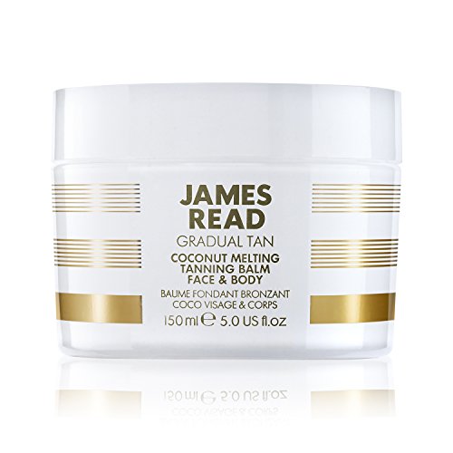 JAMES READ Coconut Melting Light/Medium Gradual Self Natural Golden Tan Balm for Face & Body, Hydrating Oil Softens & Nourishes the Skin Lasts up