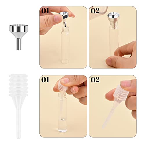 suchkawe Perfume Atomizer, 2 Pieces 8ML Mini Portable Atomizer Perfume Bottle, Travel Perfume Atomiser Bottle Refillable with Funnel, Bottom Pump