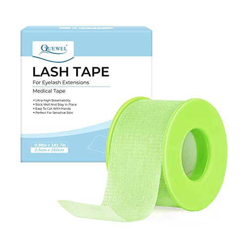 QUEWEL Lash Tape For Eyelash Extensions, Blue Eyelash Tape Microfoam Tape Eye Lint Free Tape Eyelash Breathable Tape Sensitive Skin Stick Well Ey