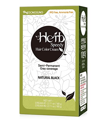 Herb Speedy PPD Free Hair Dye, Ammonia, Paraben Free Hair Color Natural Black Odorless, No more Eye and/or Scalp Irritations From Coloring For Se