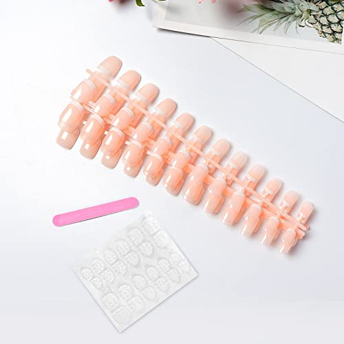foreverLily 120 Pcs French False Nails, Short False Nails French Tip False Nails Full Cover Short French Nail Tips Press on French Manicure False