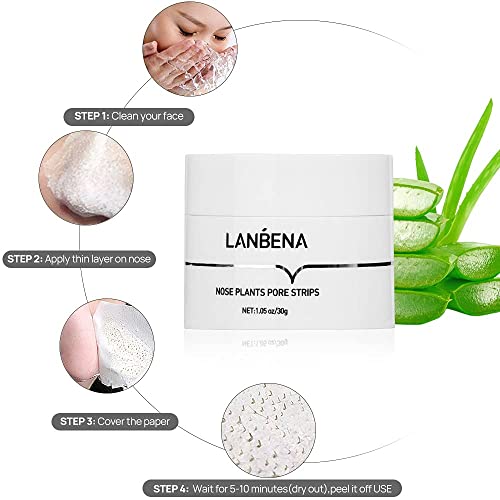 Blackhead Remover, LANBENA Black Heads Remover from Face Black Head Remover Peel Off Face Mask Nose Strips for Blackheads(1.05 Ounce)