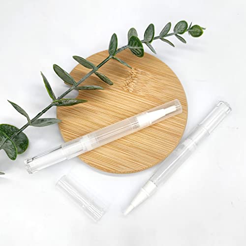 6pcs 3ml Empty Cuticle Oil Pen with 3pcs Pipettes Transparent Twist Pens Nail Oil Pen with Brush Tip Cosmetic Container Applicators for Homemade