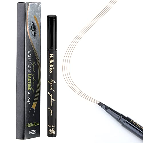 Eyebrow Pencil, Waterproof Brow Pen with 4 Micro-Fork Tip Microblading Eyebrow Pen Long-Lasting Brow Tint Brow Microblading Pencil for Makeup Beg