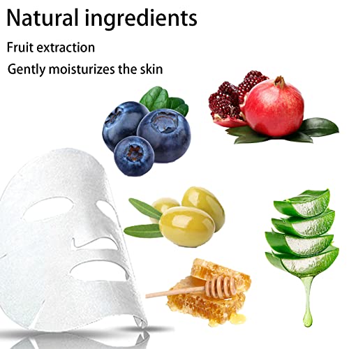 Sheet Mask,5Pcs Fruit Extract Face Mask Set,Aloe Vera Gel Face Mask,Hydrating Face Mask,Face Masks Beauty,Face Masks Skincare,Improves Skin Face