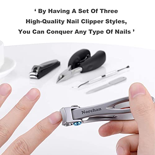 Large Nail Clippers Set, 5 Pcs Sharp Toenail and Fingernail Clippers for Men and Women (Premium, Big Size, Heavy-Duty Design)