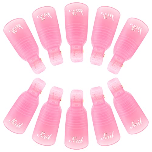 G2PLUS Gel Nail Remover Clips - 10 PCS Nail Polish Remover Finger Clips - Plastic Nail Soak Off Clips - for Removing Gel Nail Polish