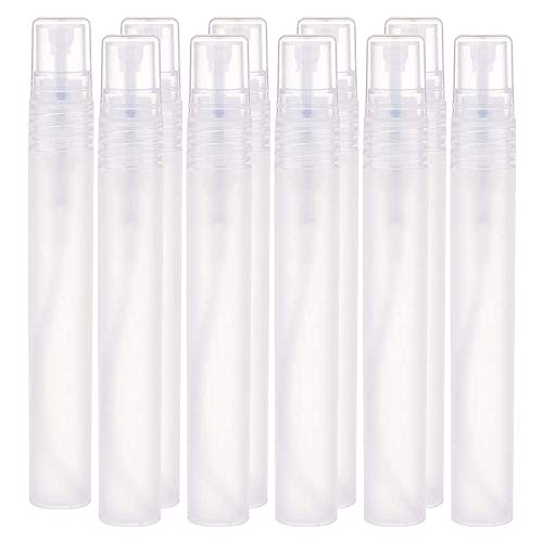 Plastic Empty Perfume Bottles Mini Spray Bottle Plastic Fine Mist Spray Bottle Travel, Refillable, Sprayer Transparent 10 ml (10Pcs/Pack,10ml)