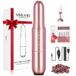 Saviland Electric Nail Drill - Electric Nail Files【Adjustable Speed】Nail Drill【Low Noise&Heat】Portable Nail Files , 20000 RPM with 7PCS Nail Dril