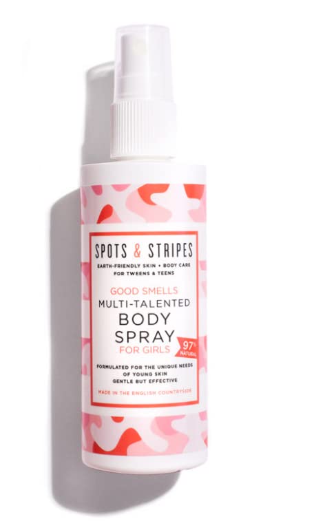 Spots & Stripes - Multi-Talented Body Spray for Girls, 97% Natural, Deodorising Body Mist for Teens, with Neroli, Geranium and Lavender, Alcohol-