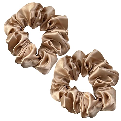 Dutch Orbitz Silk Scrunchies For Hair - 100% Mulberry Silk Hair Ties For Curly Hair - Silk Hair Scrunchies Prevent Hair Breakage - Soft, Stretchy