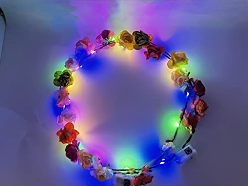 Flower Headband,7Pcs Flower Crown Garland Headband Flower Headdress Floral Headband for Women Girls Hair Accessories Birthday Wedding Festival Pa