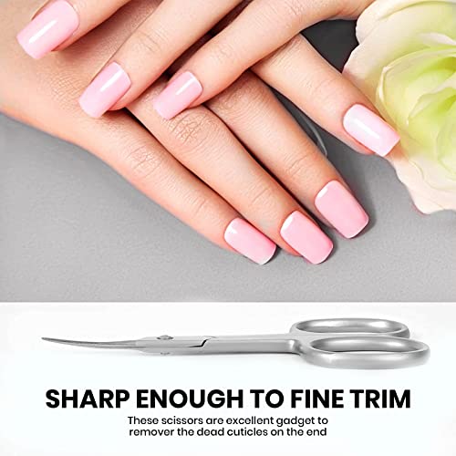KAMICURE | Extra Fine Curved Cuticle Scissors for Men Women - Multi Purpose Small Manicure Scissors, Pedicure, Finger & Toe Nail Cuticle Scissors