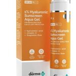 Verem The Derma Co 1% Hyaluronic Sunscreen Aqua Ultra Light Gel with SPF 50 PA++++ For Broad Spectrum, UV A, UV B & Blue Light Protection - 50g(d