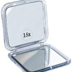 MIRRORVANA Small Compact 15X Magnifying Mirror for Travel - Handheld, Foldable & Very Lightweight - Mini Pocket-Sized Magnified Mirror for Purse
