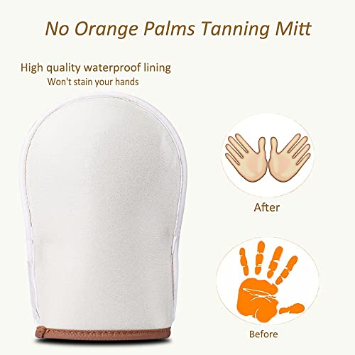 Celecily Fake Tan Mitt Applicator - Self Tanning Mitt Set with velvet Tanning Mitten for Self Tan Mitt, Self Tanner Back Applicator, Face Fake Ta
