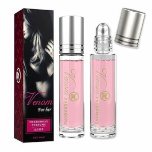 2Pcs Pheromone Perfume Women, Roll-On Pheromone Infused Essential Oil Perfume Cologne For Unisex, 10ml Body Perfume Oil，Concentrate (pink)