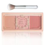 Blushers for Cheeks, 3 In 1 Color Matte Face Blush Make Up Powder, Makeup Blusher for Long-Lasting Sweat-Resistant Non-Greasy Blush Glow Matte Br