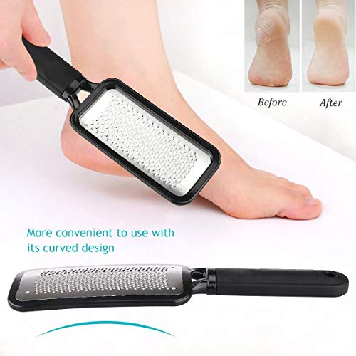 FOLAI Foot Files, Foot File Foot Pedicure Kit, Stainless Steel Foot Files,Stainless Steel File, Foot File Foot Care Pedicure Tool for Both Wet an