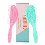 Hair Brush, 2 Pcs Detangling Brush 100% Bio-Friendly Detangler Brush with Soft Bristles for Curly, Straight, Black Natural, Women, Men, Kids Wet