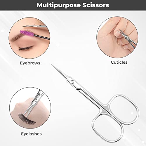 1st Deer Nail Scissors - Stainless Steel Cuticle Scissors for Manicure and Pedicure, Perfect Pointed Beauty Scissors for Eyelash Grooming, Eyebro