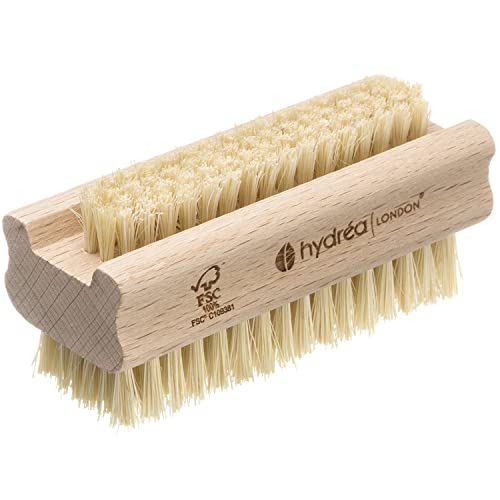 Hydrea London Nail Brush - Double-Sided Pedicure & Manicure Brush with Natural Cactus Bristles - 100% Vegan Hand Scrub, Fingernail Cleaner, & Tou
