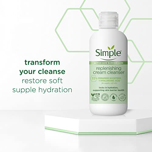 Simple Replenishing cream cleanser with 11% Ceramide Boosters & Hyaluronic Acid 230 ml