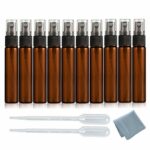 Elfenstall- 20PCS Fine Mist 10ML 1/3oz Protable Refill Amber Brown Glass Atomizer Spray Perfume Bottle Hydrating Empty Bottle For Travel Makeup P