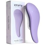 Crave Naturals Glide Thru Detangler Hair Brush, Tangle Teezer Hair Brush for Wet, Dry, Curly, and Straight Hair - Tangle Teezer Wet Detangler Bru